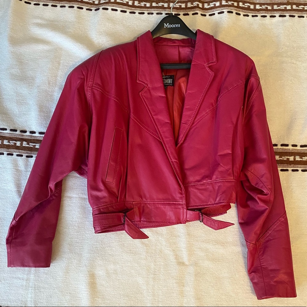 Fuchsia Vintage Leather Jacket